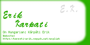erik karpati business card